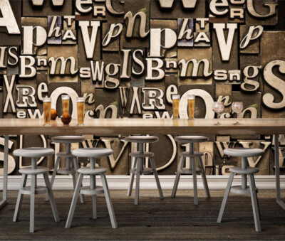3D Metal Alphabet 1669NA Wallpaper Wall Mural Removable Self-adhesive Fay