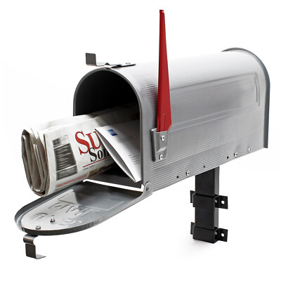 US Mailbox Briefkasten Amerikanisches Design silbergrau Wandhalterung Postkasten