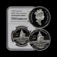 CANADA. 1998, 1 Dollar, Silver - NGC PF69 - Royal Canadian Mounted Police 🇨🇦