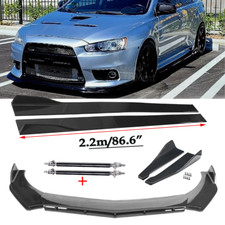 For Mitsubishi Lancer Evo Carbon Fiber Front Bumper Lip Splitters Side Skirt Bod