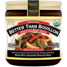 Better Than Bouillon Organic Roasted Beef Base Bouillon, Reduced Sodium 21 oz