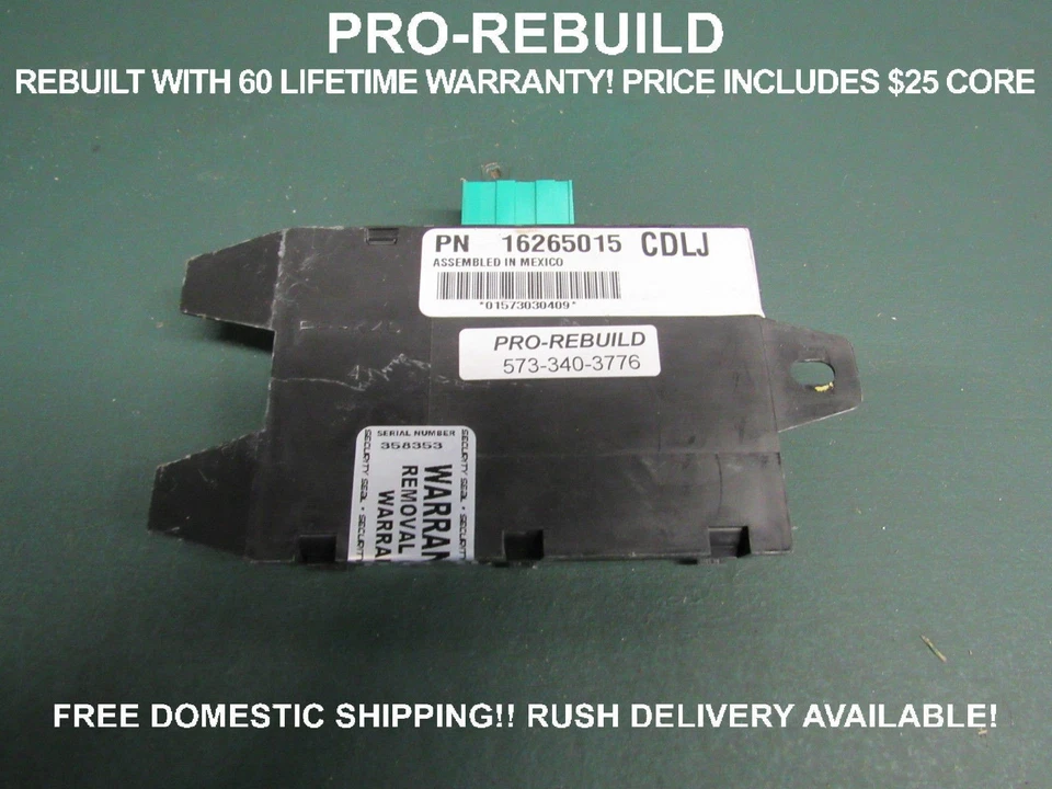 MÓDULO DE SEGURIDAD CUBAS ANTIRROBO CHEVY ASTRO GMC SAFARI VAN GM 16265015 Foto 4 de 4