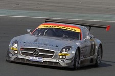 Cars race mercedes benz car sls racing Desk Mat Stitched