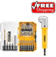 Driving Bit and Black Oxide Drill Bit Set with Right Angle Adapter and Toughcase