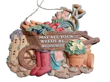 May All your Weeds be Wildflowers Resin  Wall Plaque Cottage Farmhouse Garden
