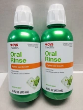 2 PACK CVS Oral Rinse Smooth Mint 16oz 
