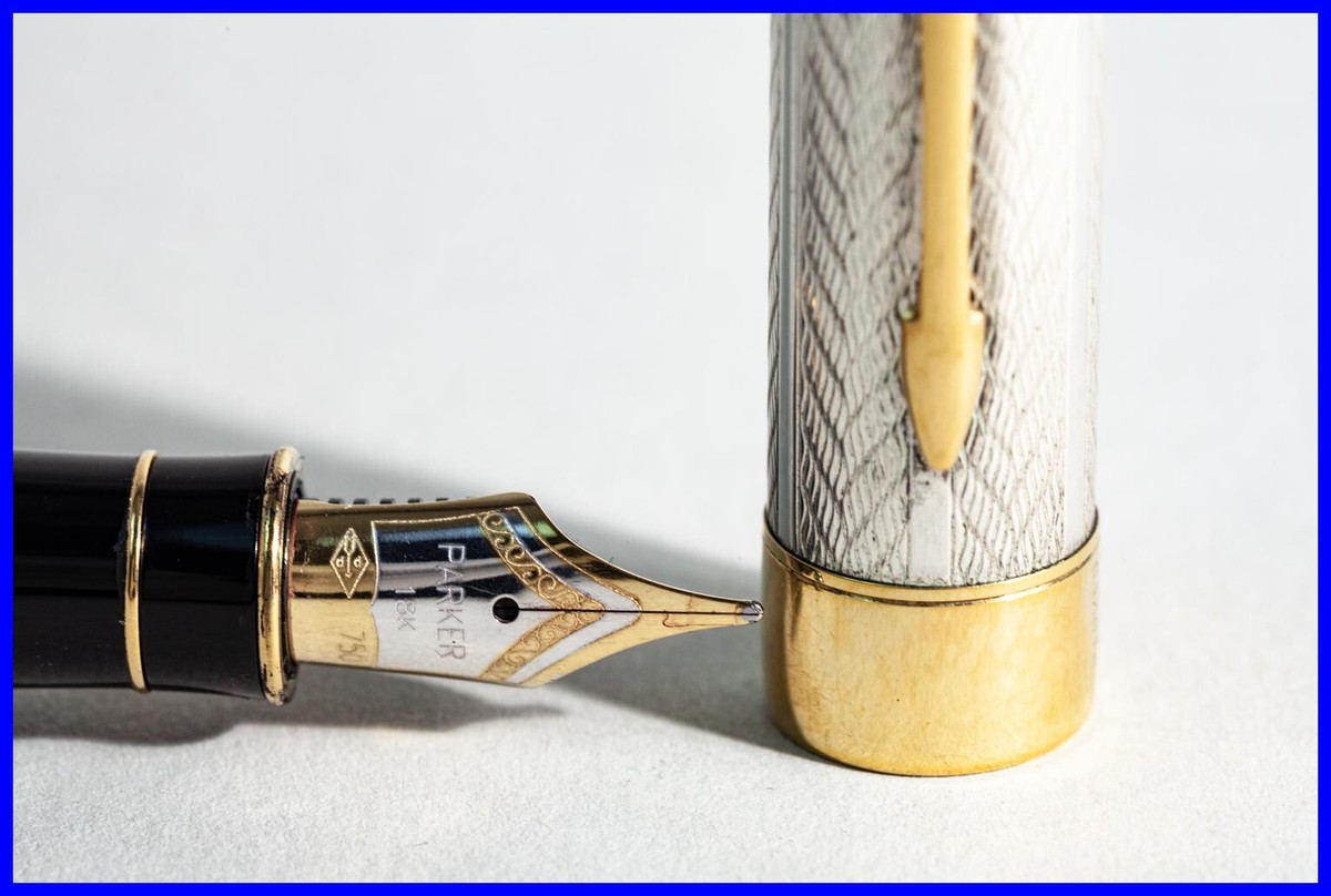 PARKER Sonnet Füller Fougére in 925 Silber & Gold mit MEDIUM 18K