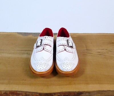 TRICKERS MEN'S S WHITE ANILINE MONK STRAP BROUGE  SHOE  (VARIOUS UK SIZES) NIB