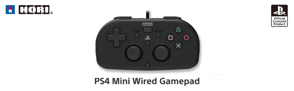 HORI *OFFICIAL* Mini Wired Gamepad *BLACK EDITION* (PS4) New [ USB