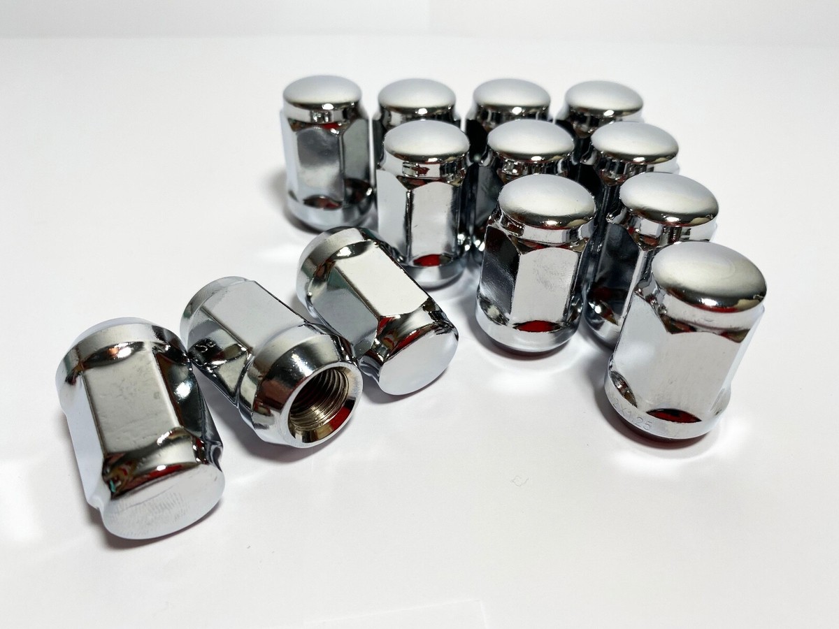 20x Red M12x1.5 Bulge Acorn Lug Nuts - 3/4" Hex, Cone Seat, Zinc Plated - Fit Chevy & Other Models 10 thumbnail image