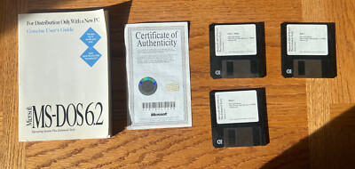  ️ Vintage Microsoft MS-DOS 6.2 Original Software Package - Authentic Collector