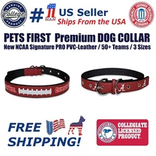 Pets First NCAA Premium Leather Pet Collar Extra Tough & Durable Dog Collar