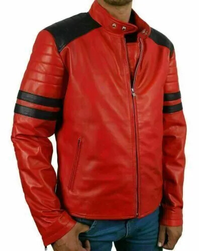 Biker Discover New Leather Jacket Men’s 100% Real Luxurious Lambskin Black Wear