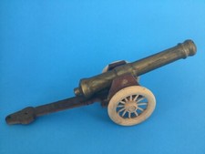 VINTAGE ALL WOOD TOY CANNON 13โ RARE HINKLE WOODCRAFT VTG DISPLAY MADE IN USA NC