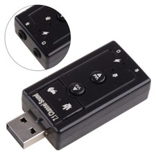 Dual Virtual 7.1Channel Surround 3D Adapter USB 2.0 External Sound Card