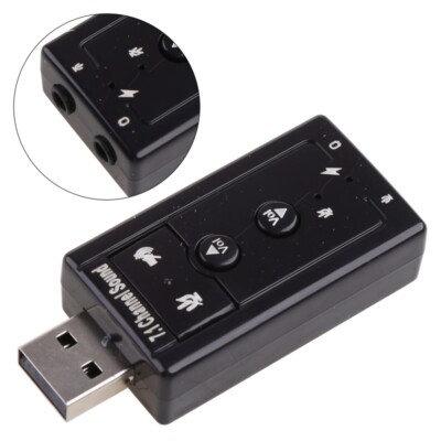 Dual Virtual 7.1Channel Surround 3D Adapter USB 2.0 External Sound Card