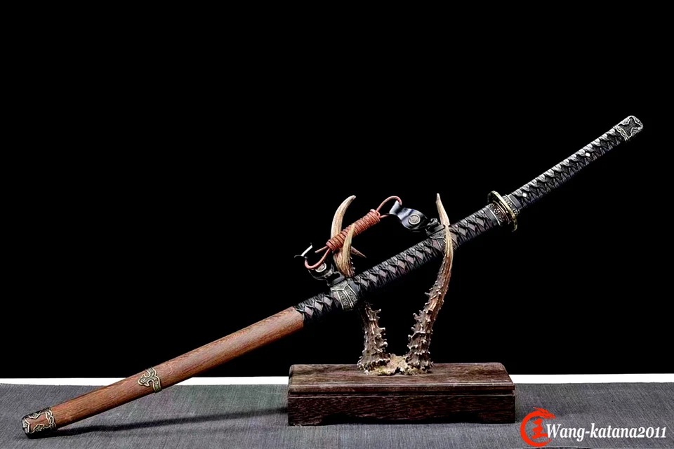 Sharp Rosewood Tachi Japanese Samurai Katana Sword Clay Tempered Folded Steel - Image 3 of 4