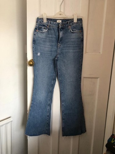 Ladies Blue Denim Jeans Size UK10 EUR36 Pre-Owned Good Condition By River Island - Picture 3 of 8