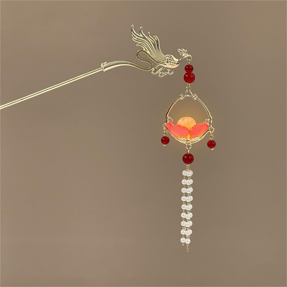 FRCOLOR Leuchtende Haarstäbchen Mit Quasten – Elegante Dutt-Halterung Im Vintage-Chinese-Style