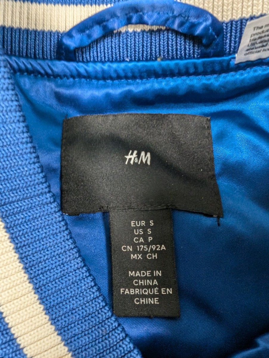 H&M YALE University Satin Varsity Bomber Jacket Embroidered