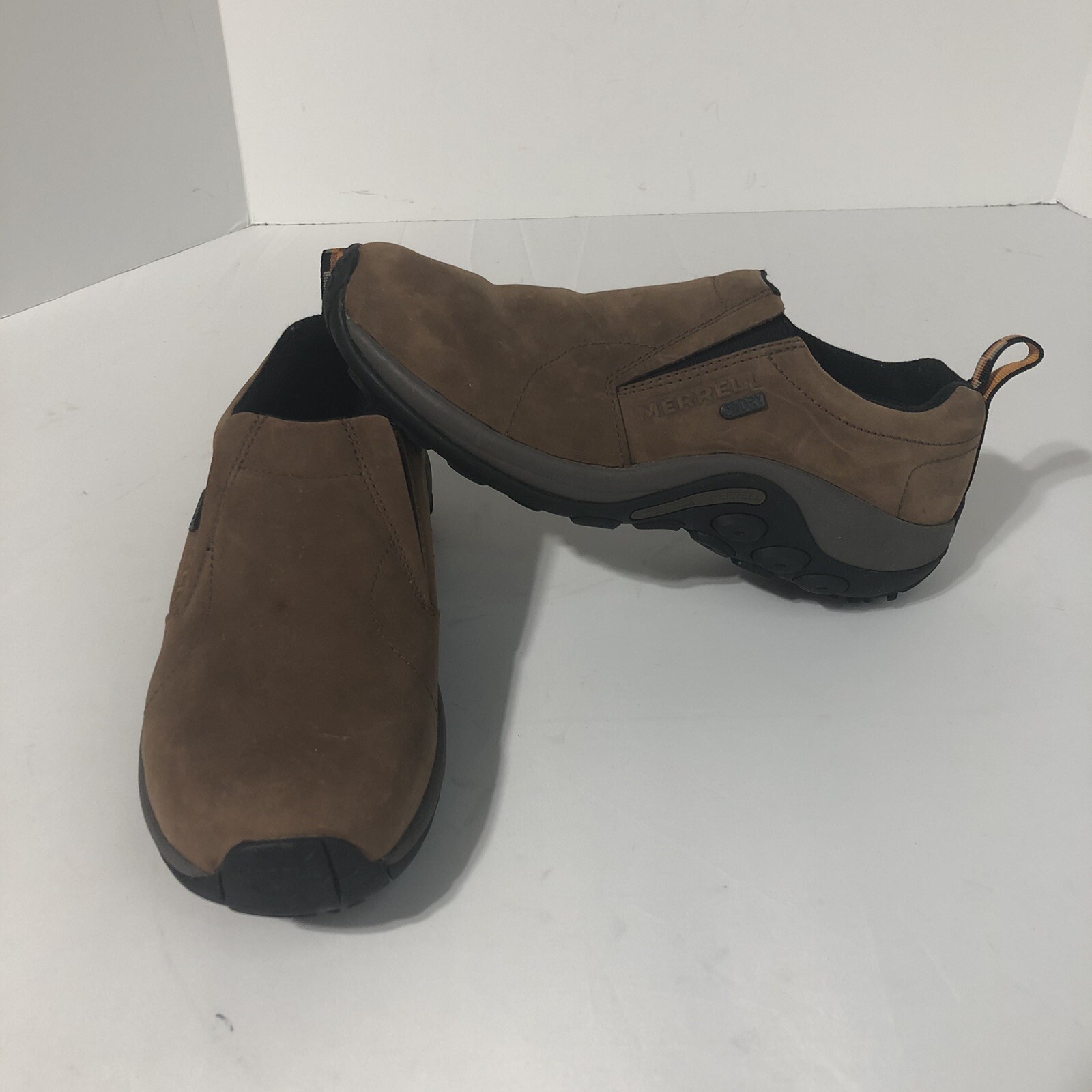 Scarpe Merrell da uomo Jungle Moc in camoscio marrone slip on J52927 taglia 9 5 US