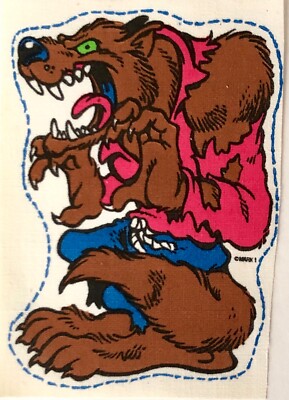 Original Vintage 1984 Wolfman Wolf Man Monster Iron On Fabric Patch