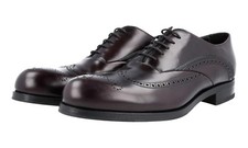 PRADA HIGH END Welt Sewn Brogue Oxford Dress Shoes Burgundy -  US 7 EU 40