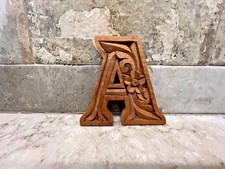 Carved Wooden Initial A With Floral Design