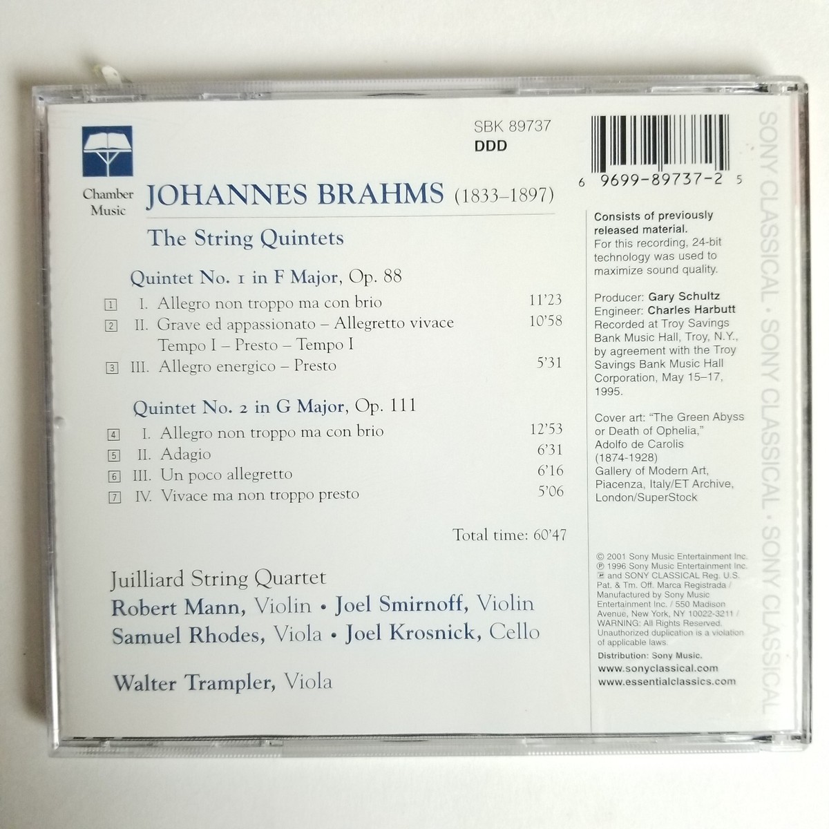 【中古】［CD］Brahms: String Quintets 1 &amp; 2 Tak cs String Quartet - Brahms: String Quintets Nos.1 & 2 - Amazon
