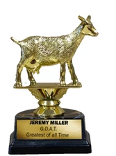 G.O.A.T GOAT TROPHY - GREATEST OF ALL TIME AWARD FREE ENGRAVING GAG GIFT BEST