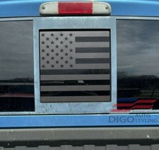 1997-2011 Dodge Dakota Back Middle Window American Flag Decal Sticker Matt Black 1997-2011 Dodge Dakota Back Middle Window American Flag Decal Sticker Matt Black