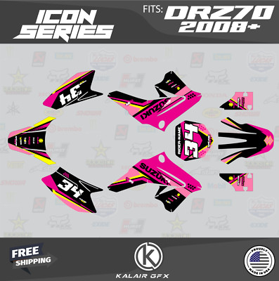 Graphics Decal Kit for Suzuki DRZ70 (2008+) Icon Series - Pink