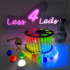 49ft 110V - 120V RGB +W LED Light Flexible Holiday LED Strip Light w/ Bluetooth