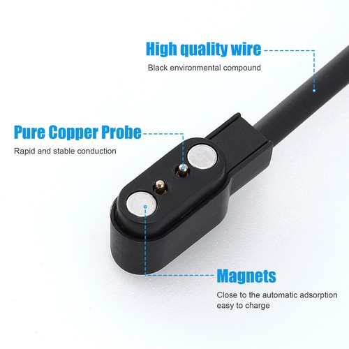 2 Pack 2-Pin USB Data Charging Cable Magnetic Charger For Smart Watch 2.84mm 5V - Picture 3 of 11