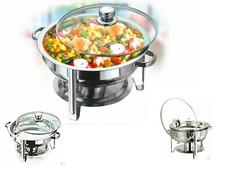 4.5L BUFFET FOOD WARMER STAINLESS STEEL DOUBLE FOOD PANS CHAFING DISH FUEL SETS