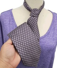 BERGAMO New York MEN'S TIE DEEP PURE SIlK PURPLE 3.75 X 60 Hand Made In Korea