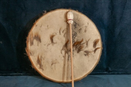 Schamanentrommel 32cm Rehfell mit Hörprobe - Picture 2 of 5