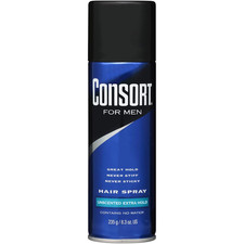 Consort for Men Hair Spray Aerosol Unscented Extra Hold 8.30 Oz Pack of 12 