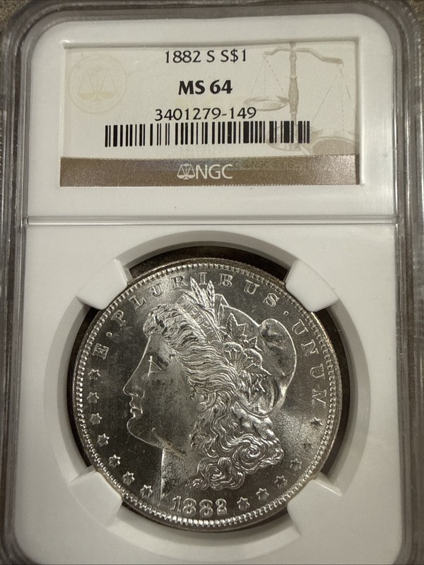1882 S Morgan Silver Dollar NGC MS64