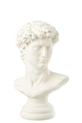 J-Line David Büste Mensch Hotel weiss Chic H51,5 cm