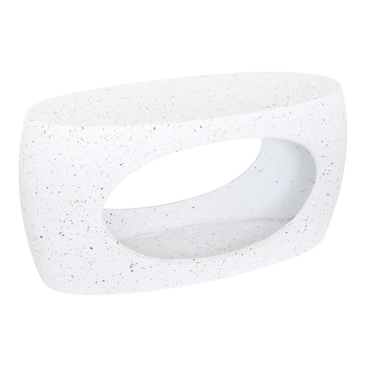 Table basse ovale blanche Narlon de 80cm pour salon moderne