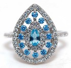 1CT Aquamarine 925 Solid Sterling Silver Ring Jewelry Sz 8 PC13-6 — photo 1