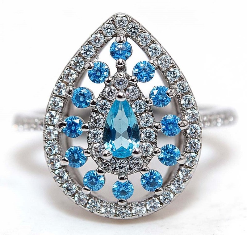 1CT Aquamarine 925 Solid Sterling Silver Ring Jewelry Sz 8 PC13-6