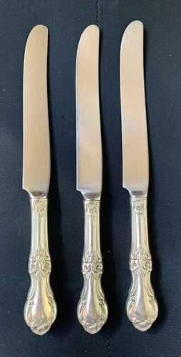 STERLING Knives Wild Rose Pattern by International Silver 9 1/4” ~ Set of 3