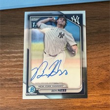 Topps 2024 Bowman Draft Chrome Prospect Autographs Ben Hess 1st RC Auto #CPA-BH
