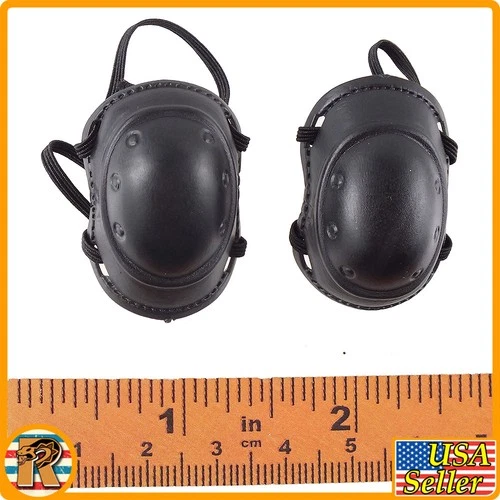 Special Forces Team - Black Knee Pads #1 - 1/6 Scale Part - KADHobby