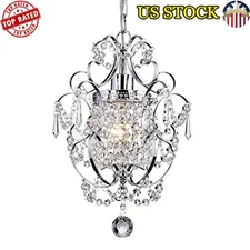 Mini Crystal Chandelier Modern Glam Light Fixture Adjustable Ceiling Lighting US