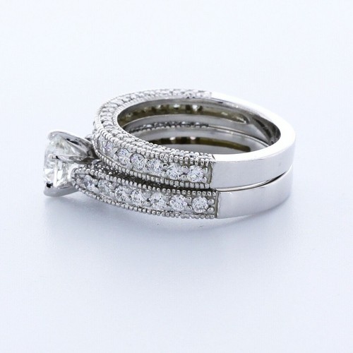 Vintage-Seitenstein-Ringset 2,43 kt LABOR DIAMANTEN H/SI2 RUNDSCHLIFF 14 KT WEISSGOLD - Bild 3 von 3
