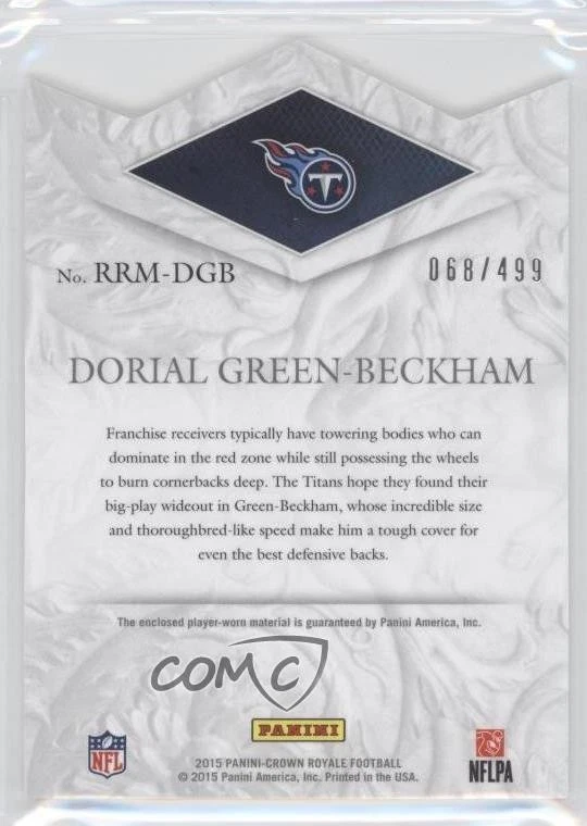 2015 Crown Royale Rookie ROYalty Memorabilia Die-Cut Dorial Green-Beckham RC - Image 2 of 2