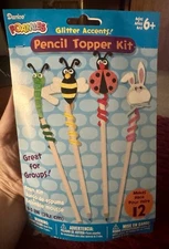 Darice Foamies Glitter Accents Pencil Topper Kit New In Package, Makes 12